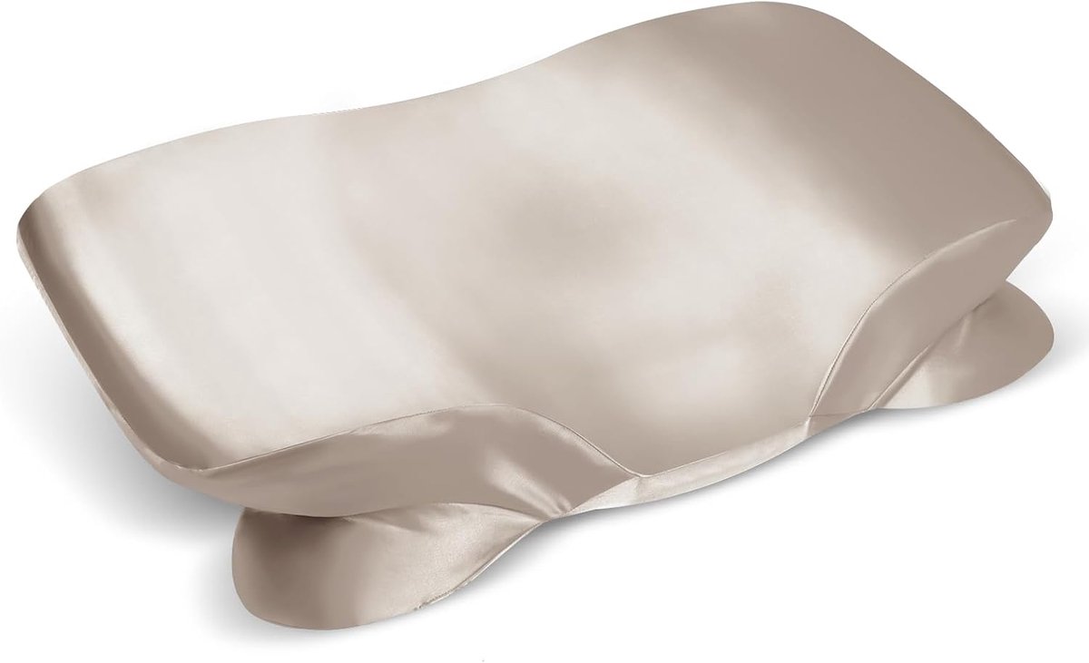 SnelShoppen - Satin Kussenslopen 40 x 60 cm, Zacht en Glad met Onzichtbare Rits, Champagne Kleur, Perfect voor Woonkamer en Slaapkamer
