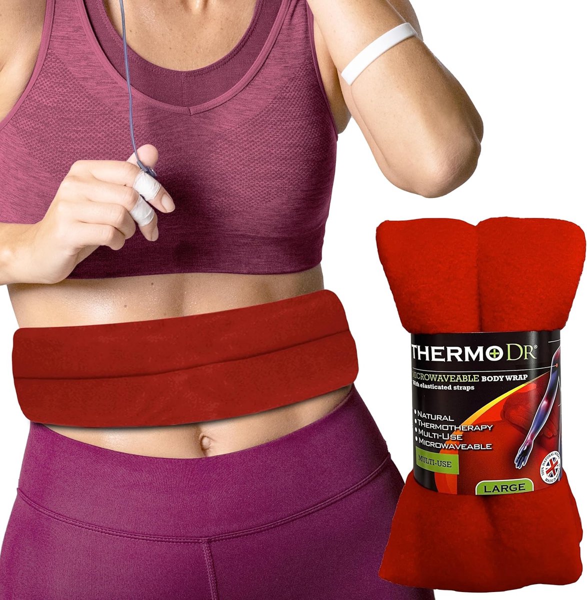 SnelShoppen - Wheat Bags Magnetronbestendig Warmtepakket - Lichaamswikkel Magnetron Warmtepad met Elastische Band, UK Gereinigde Tarwe en Lavendelgeur