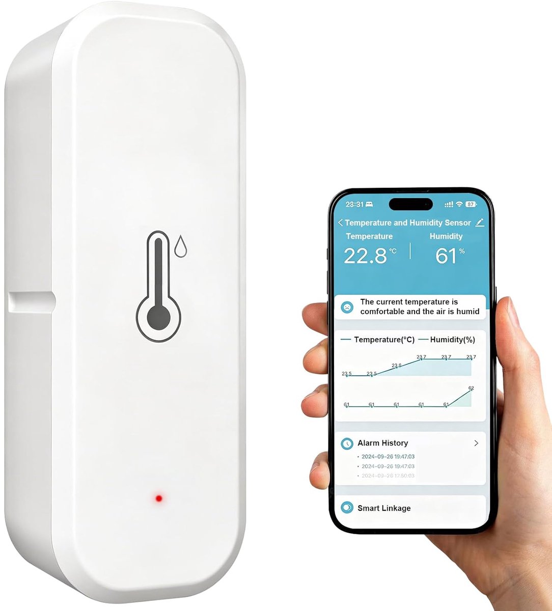 SnelShoppen - Indoor Digitale Mini Thermometer - Nauwkeurige Temperatuurmeting - Compact en Lichtgewicht - Ideaal voor Thuis, Keuken, Kantoor en Kinde