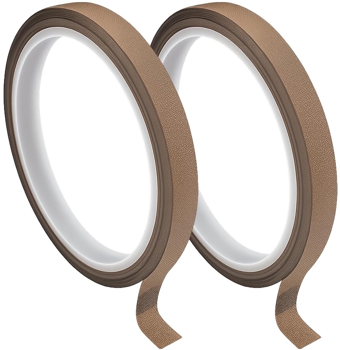 Zelfklevende Hittebestendige Tape 0.18 x 10 mm x 10 m, PTFE Gecoate Stoffen Tape voor Verpakking, Hoge Temperatuur Sealing Tape, Set van 2