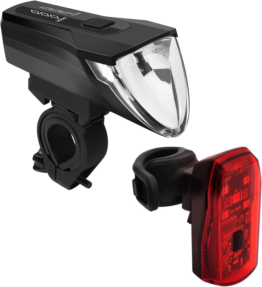 Thijox - Fietsverlichting Set Voor en Achter, Oplaadbare LED Fietslampen met Automatische Sensor, Waterdicht IPX4, USB Type-C, Super Heldere Fietslamp