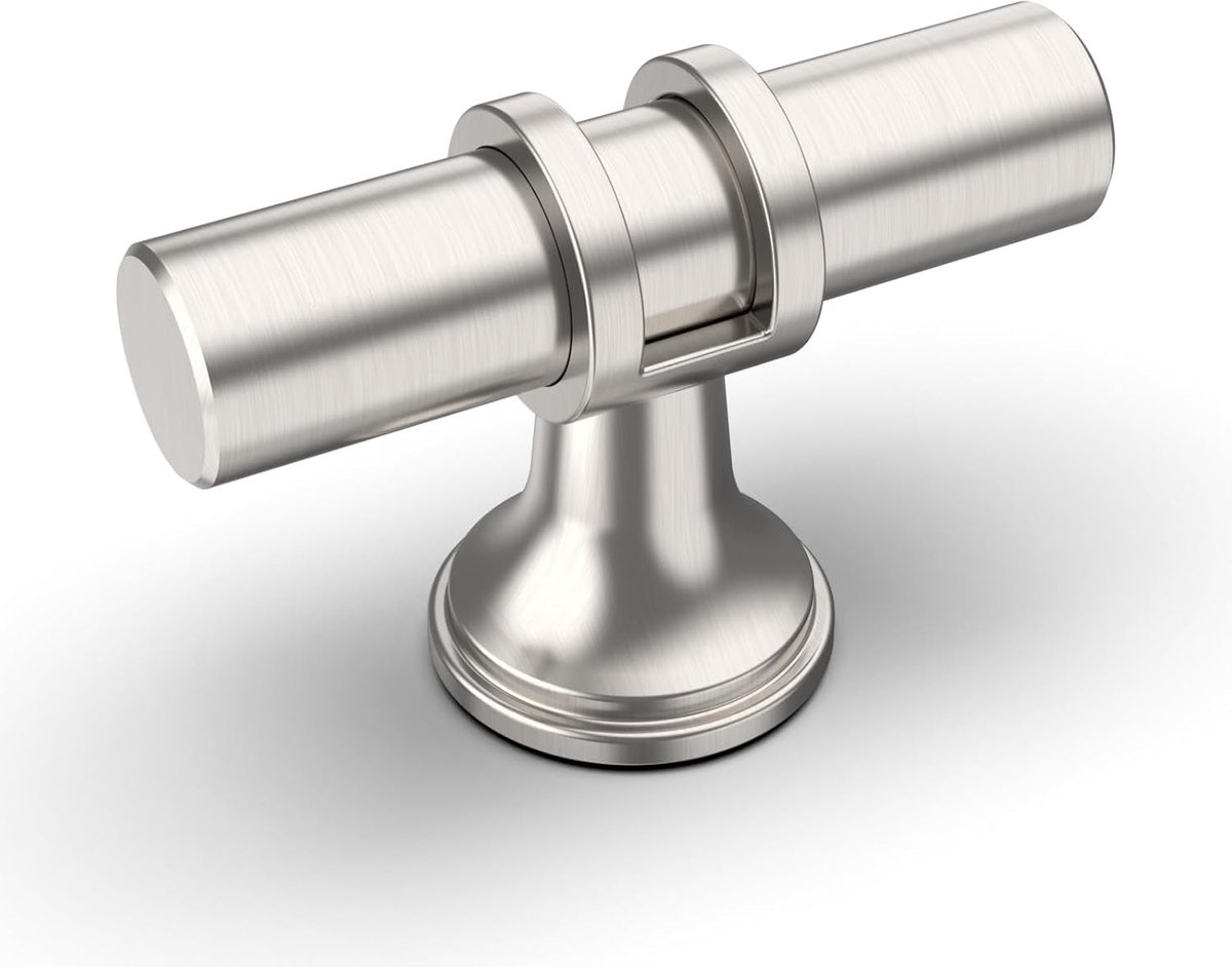 SnelShoppen - 10 Stuks Vintage Geborsteld Nikkel Keuken Handgrepen voor Kasten - Aluminium Legering Deurgrepen Enkelgat - Perfect voor Meubels, Lades,