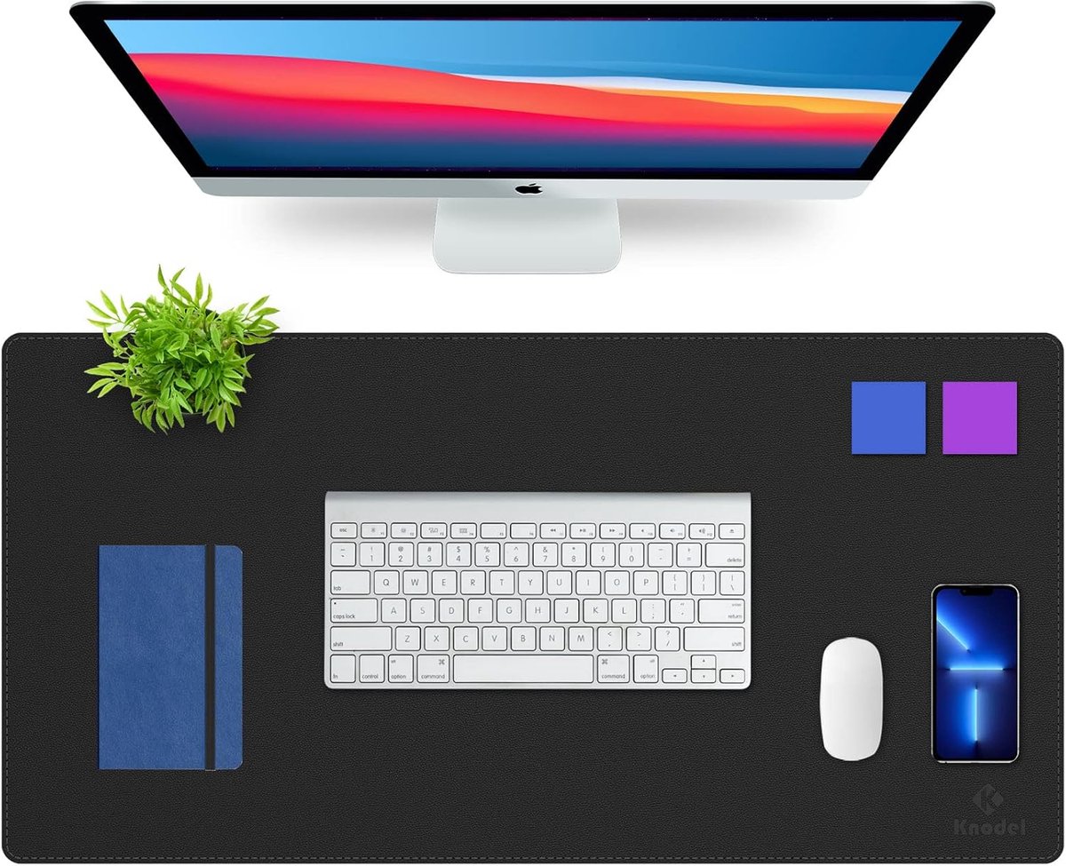 Thijox - Dubbelzijdige Bureaumat, Nieuw Design Bureaulegger, Upgrade Naaien PVC Lederen Bureau-Blotterbeschermer, Muismat, Schrijfmat voor Kantoor en