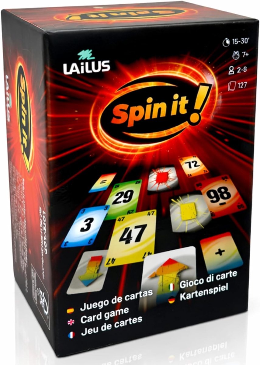 SnelShoppen - Spin it! Kaartspel - Dynamisch Gezelschapsspel voor Familie en Tieners - 2–8 Spelers - Intensiteitssysteem - Vanaf 10 Jaar - Speelduur 1