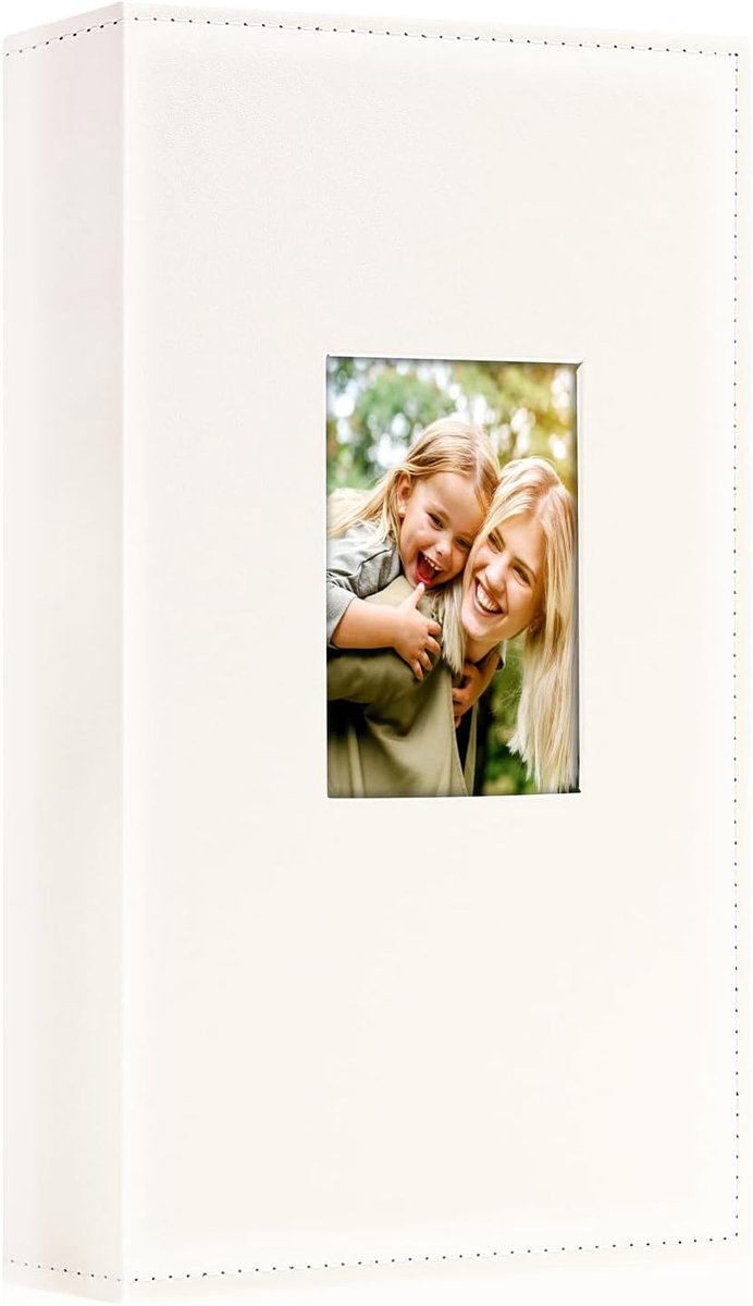 SnelShoppen - Traditioneel Foto Album 10 x 15 cm, Luxe Leer, 300 Landscape Foto's, Beige, Voor Bruiloften en Familie Foto's