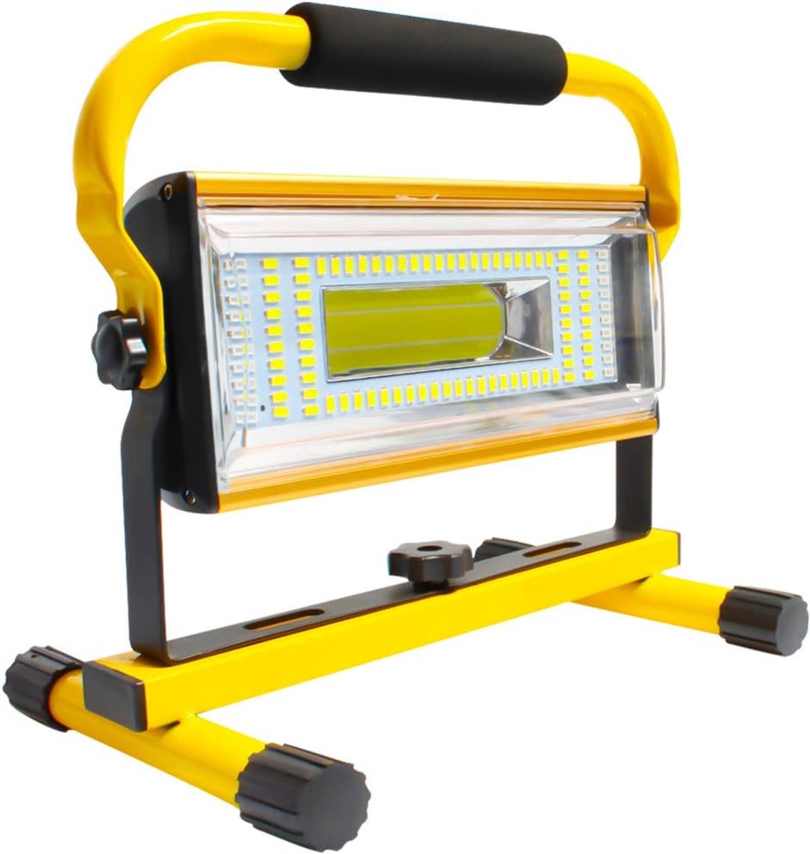 SnelShoppen - Draagbare Oplaadbare Floodlight 100W LED Werklamp 7000LM Verstelbare Staande Floodlight met USB Autolader voor IP65 Waterdichte Camping,
