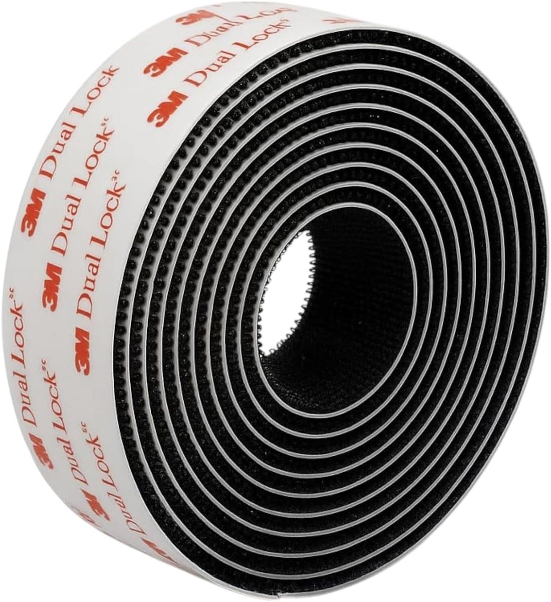 SnelShoppen - Zelfklevende Strip SJ3550-1 met Sterke Hechting en Druksluiting voor Auto, Dashcam, Toegangsbadge Houder en DIY (25.4mm x 2m) Zwart