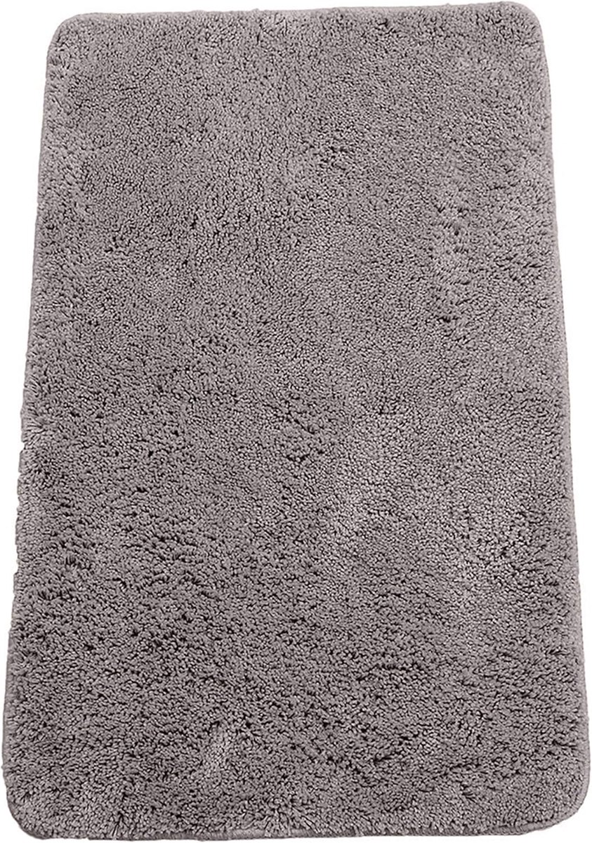 SnelShoppen - Rectangular Chenille Bathroom Rug 70x120 cm - Zacht, Antislip, Goed Absorberend, Wasbare Badmat - Grijs voor Badkamer, Toilet, Douche
