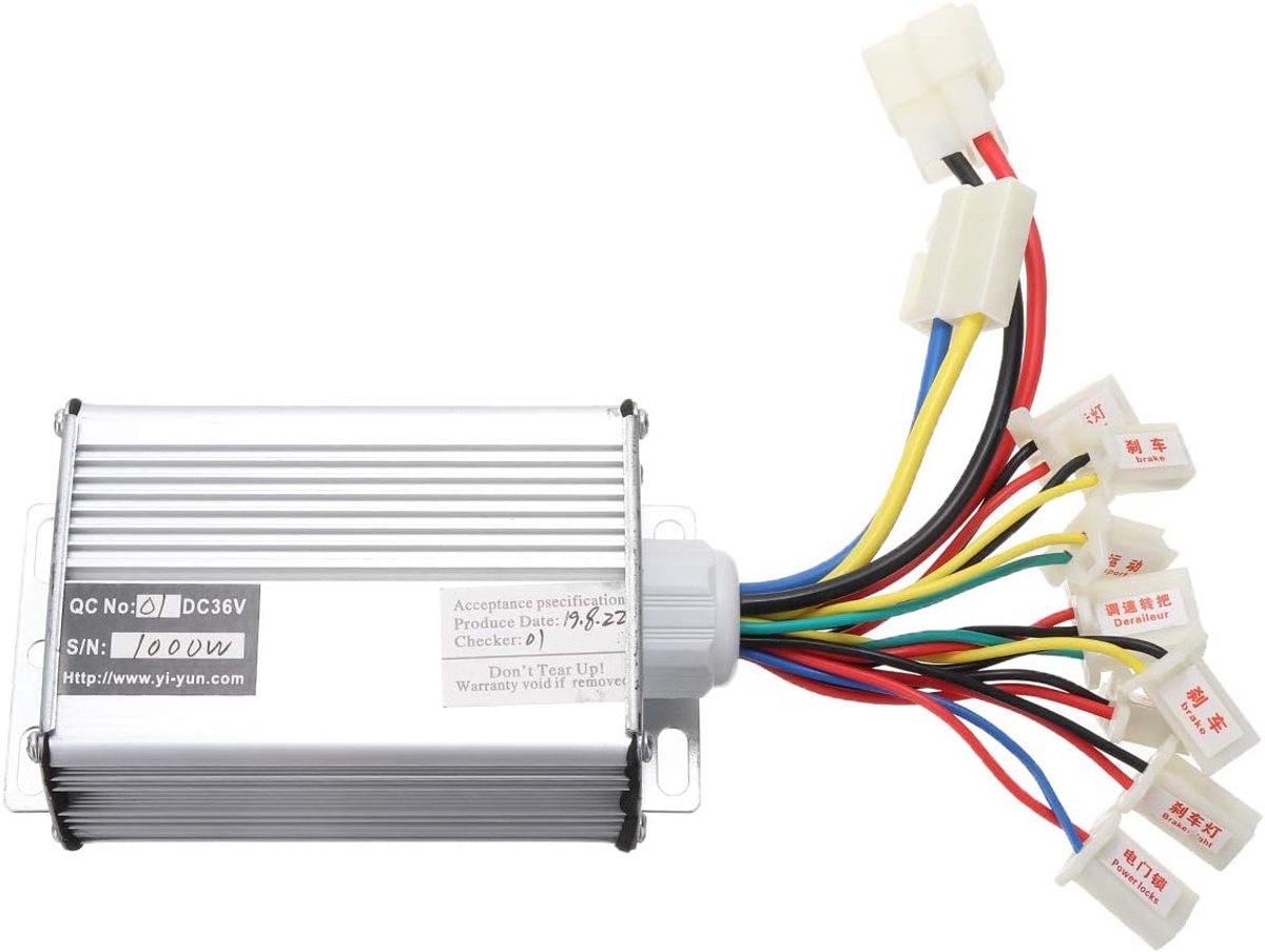 SnelShoppen - DC 36V 1000W Brushed Motor Controller voor Scooter, E-bike, Fiets - Elektrische Motor Regulator, Compatibel voor 700-1000W Motoren