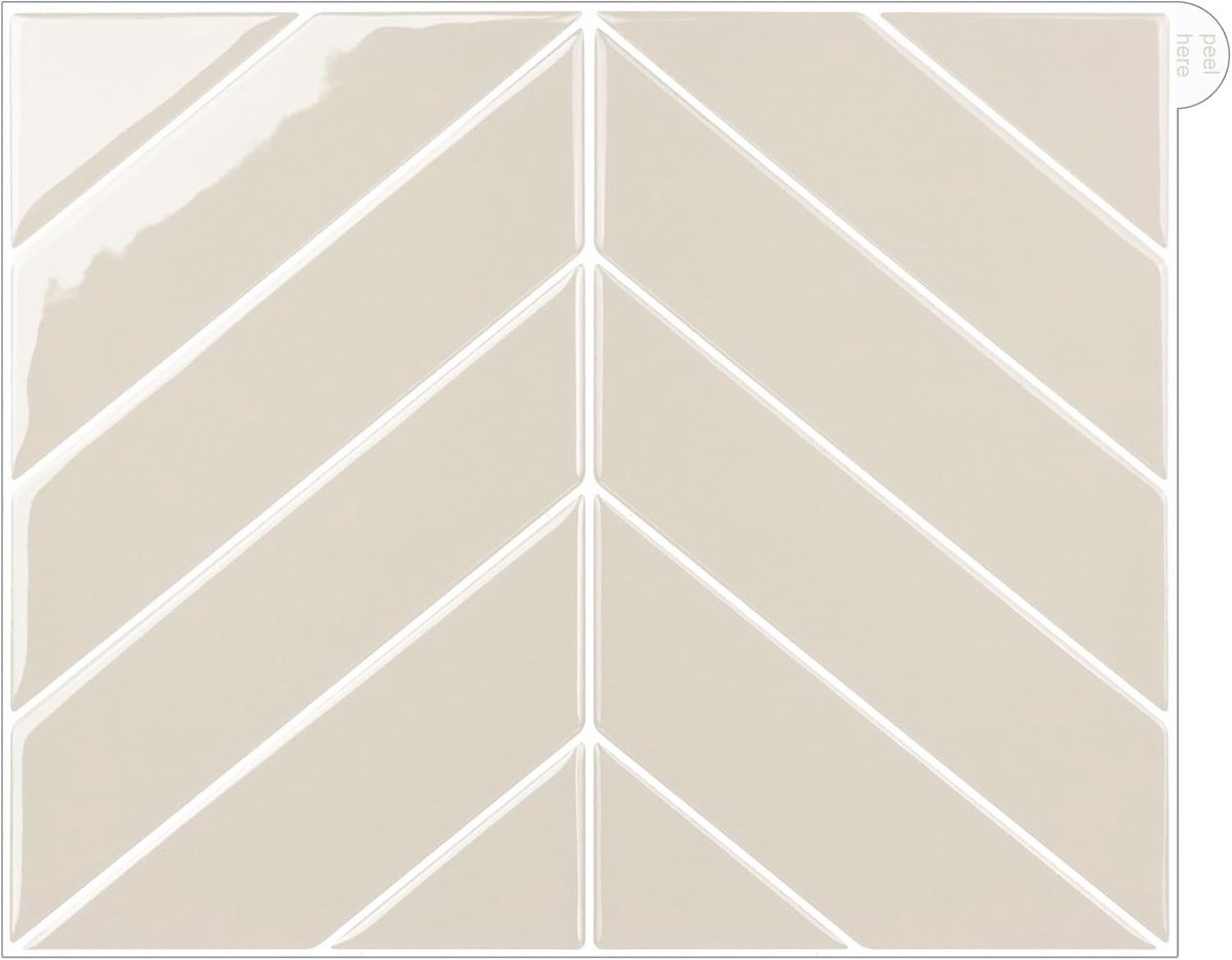 SnelShoppen - Stick on Tiles Keuken Peel and Stick Backsplash Tegels Herringbone Zelfklevende Wandtegels voor Keuken en Badkamer 10 Vellen/Verpakking