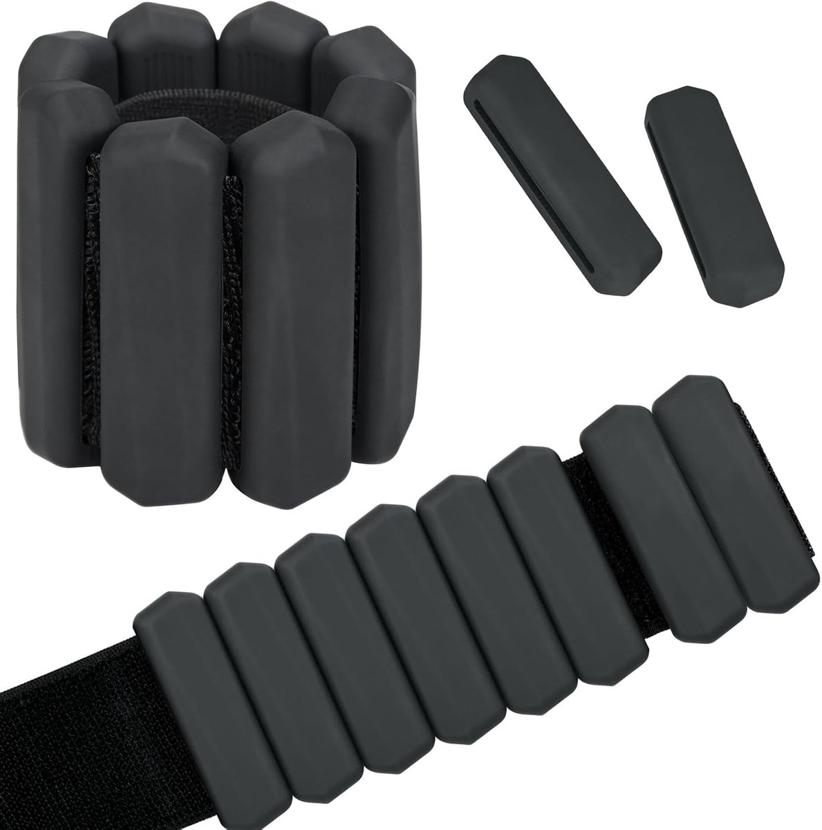 SnelShoppen - 2 Pcs Verstelbare Pols- en Enkelgewichten - Silicone Gewichten voor Training, Fitness, Jogging, Gymnastiek - 2 x 0.5 kg/1 kg - Ideaal vo