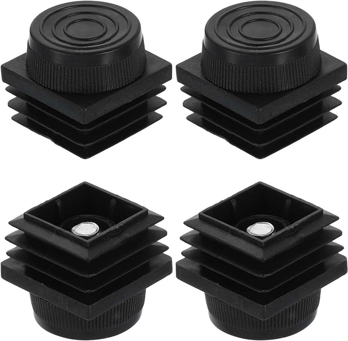 SnelShoppen - 4 Stuks Verstelbare Meubelpoten M8 x 30 mm - Plastic Niveauer voor Tafel, Stoel en Meubilair - Zwart - Ideaal voor Ongelijke Vloeren