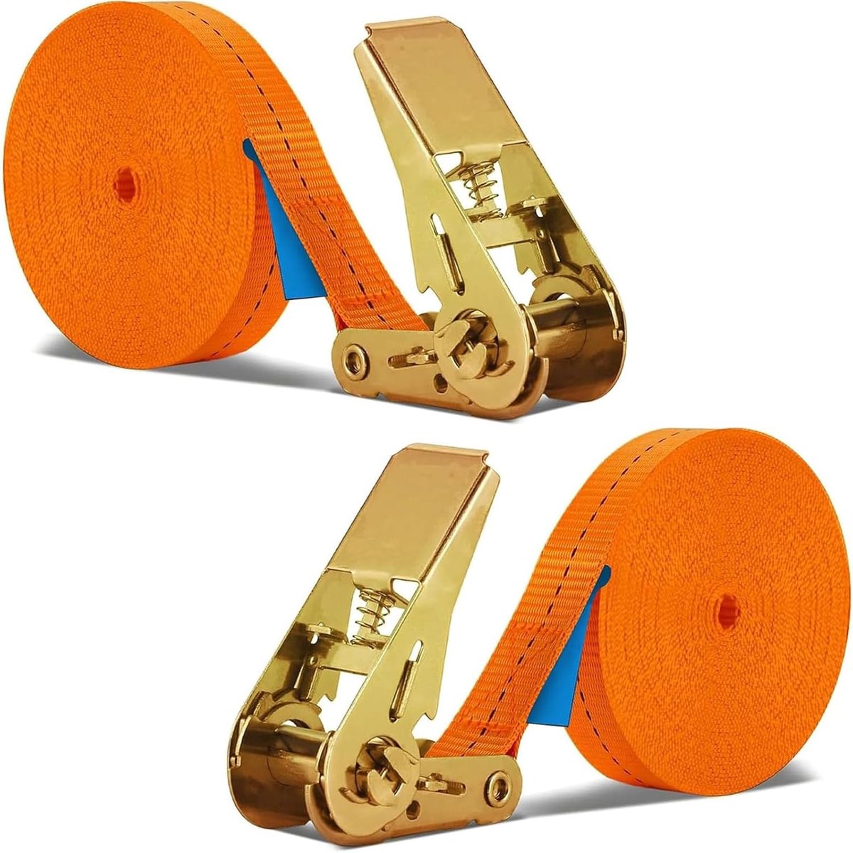 SnelShoppen - Pack van 2 Lashing Straps met Ratchet Lock 10 m x 25 mm - Sterke Polyester Transportbanden voor Auto, Motor, Camping, Luggage - Laadcapa