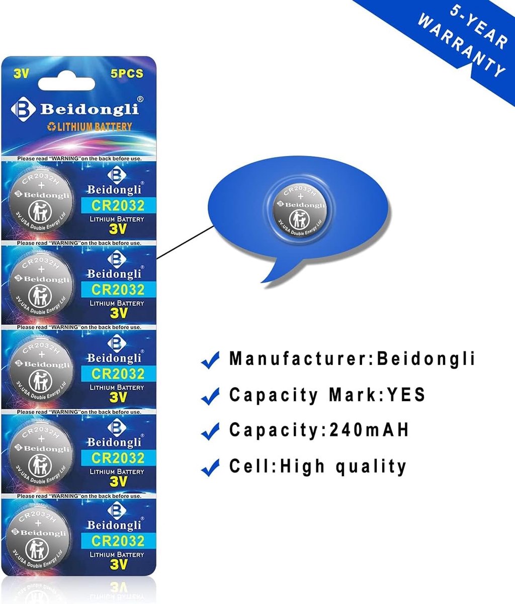 SnelShoppen - CR2032 3V Lithium Knopcel Batterijen - 30 Stuks - Hoogwaardige 240 mAh Batterijen - Langdurige Kracht - Lekvrij en Veilig - 5 Jaar Garan