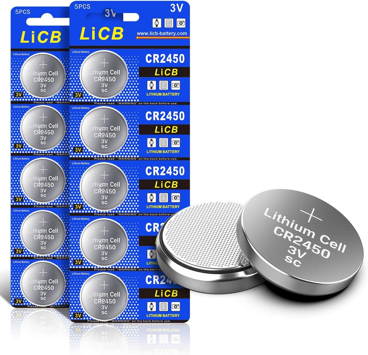SnelShoppen - CR2450 Lithium Knopcelbatterijen 3V - Pack van 10 - Hoge Opslagcapaciteit - Betrouwbare Lithium Manganese Dioxide Batterijen - Langdurig