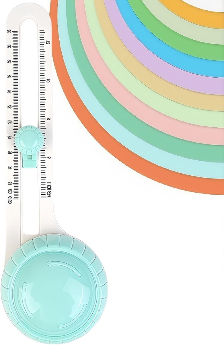 Draagbare - cirkelsnijder - papier - verstelbaar - snijder - cirkel - kunststof - roterend - uitsnijden - diameter - 10-32 cm - papierwaren - hobby - handig - creatief - ronde vorm snijden.