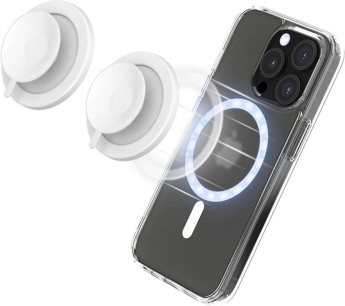 Duurzame Silicone Telefoonhoes met Zuignap en Magnetische Houder voor iPhone 15, 14, 13, 12 en Alle Telefoons, Handenvrije Houder voor Spiegel, Badkamer en Sportschool