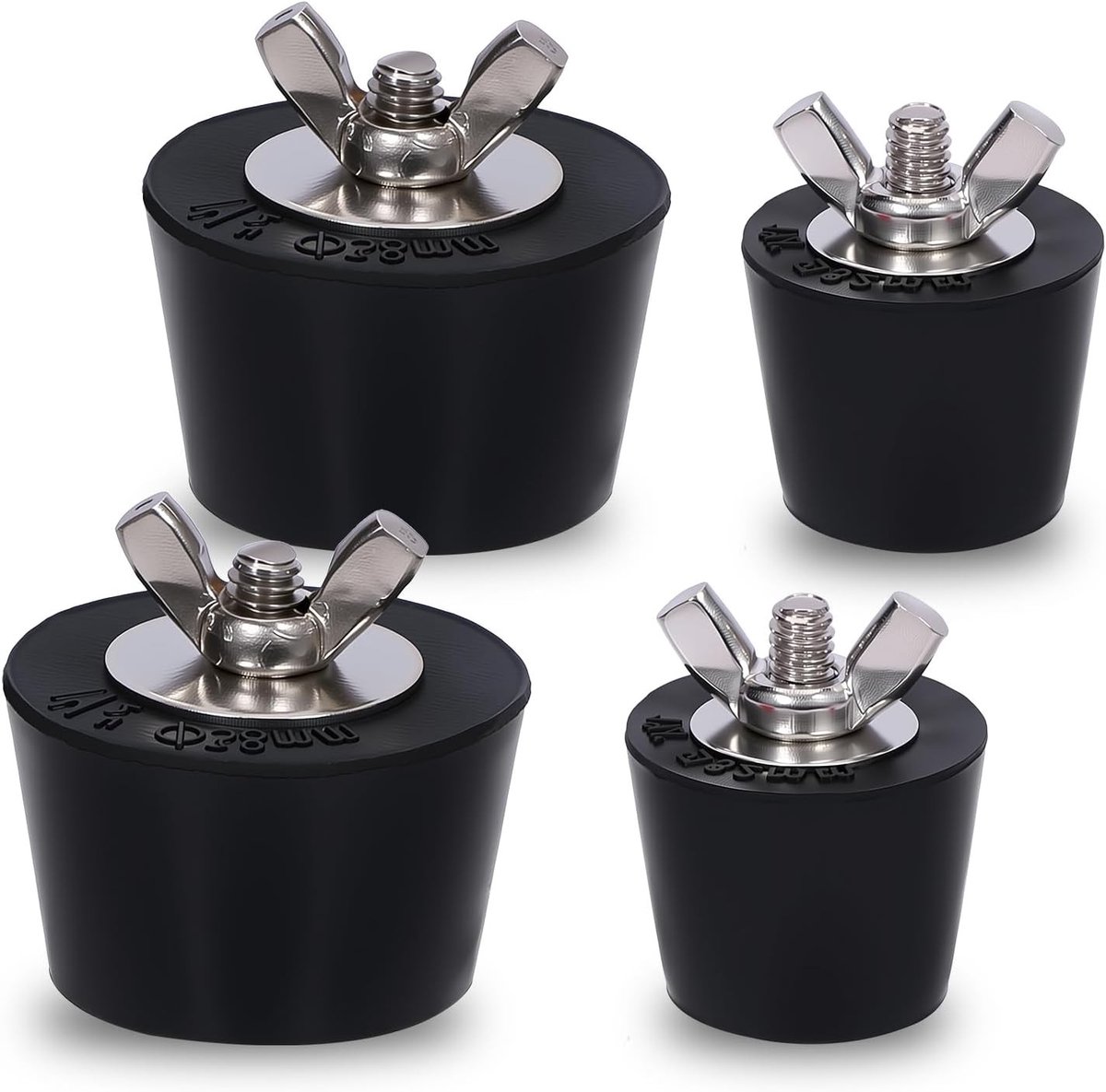 Winterstop voor Zwembad - 4 Stuks Roestvrij Staal met Rubber Stop 32-38 mm, Vorstbescherming voor Inlaat- en Afvoerleidingen, Duurzaam en Betrouwbaar