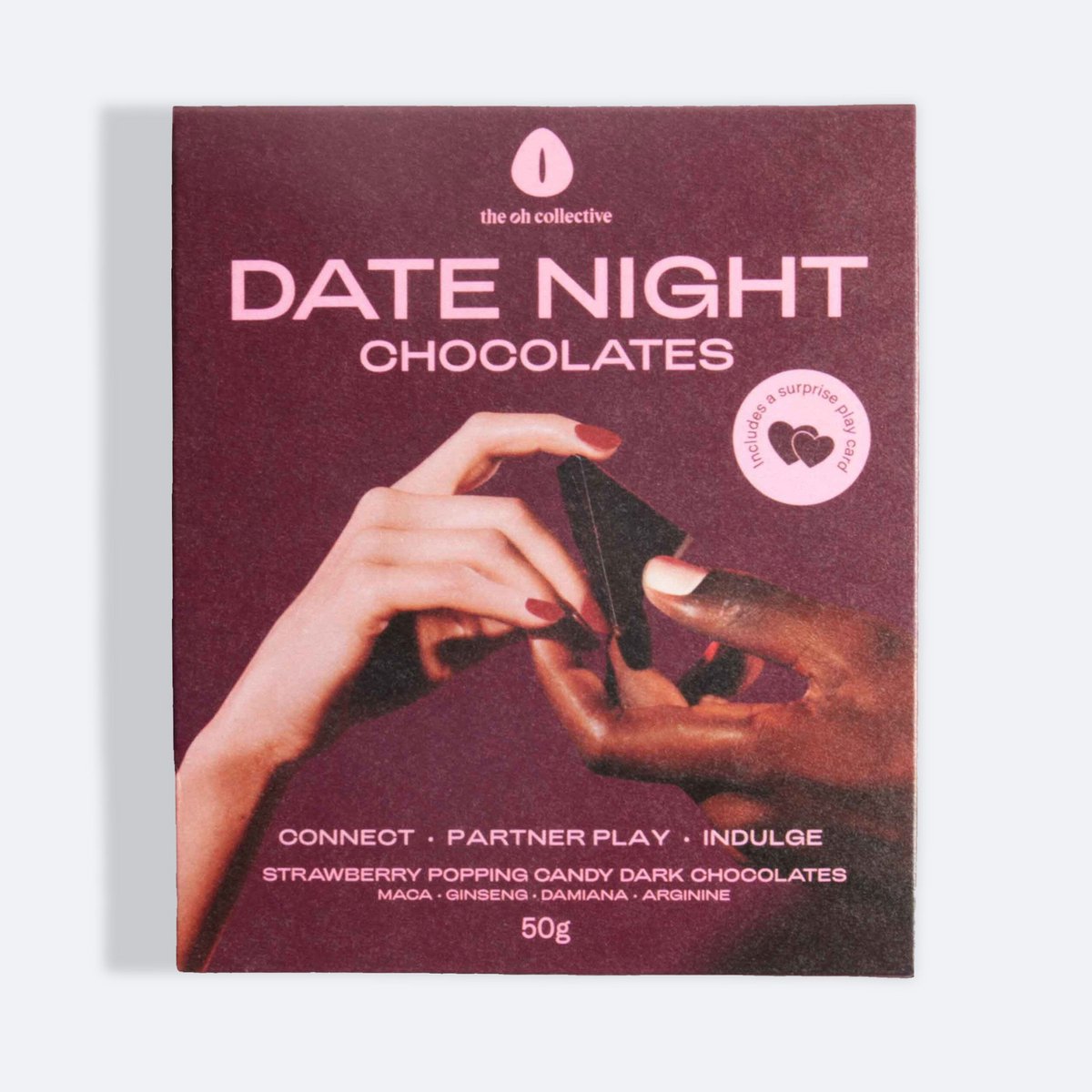 Date Night Chocolate - Lustverhogende Chocolade - Voor Koppels – Inclusief Truth or Dare Spelkaart – 4 Porties