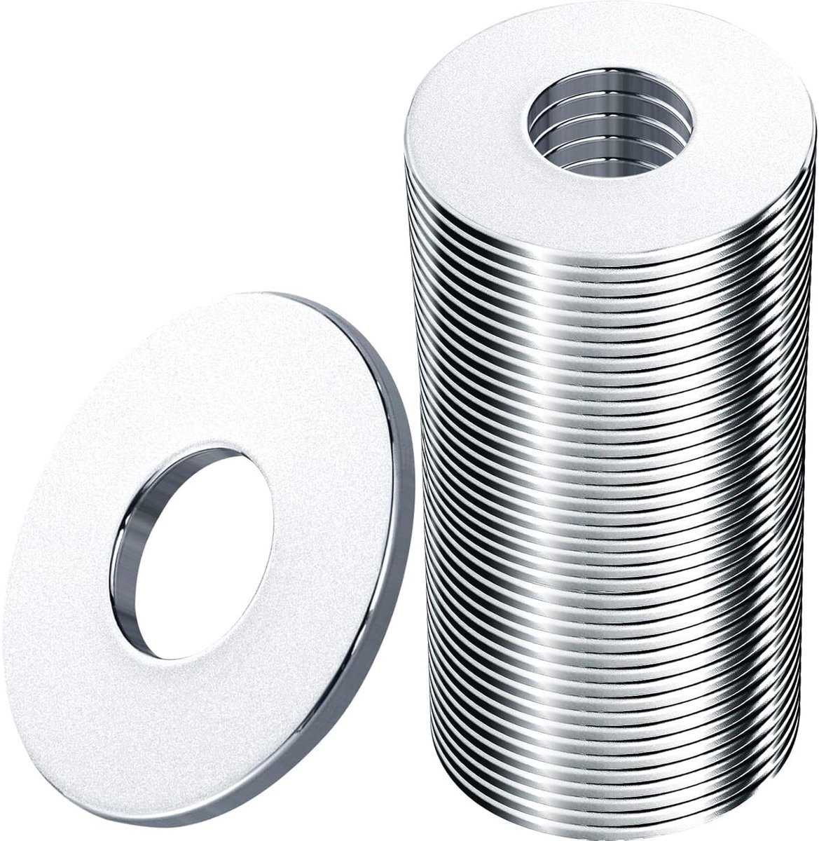 Roestvrijstalen M8 x 20 mm Wasmachines - 30 Stuks, Duurzaam, Corrosiebestendig en Geschikt voor Diverse Toepassingen