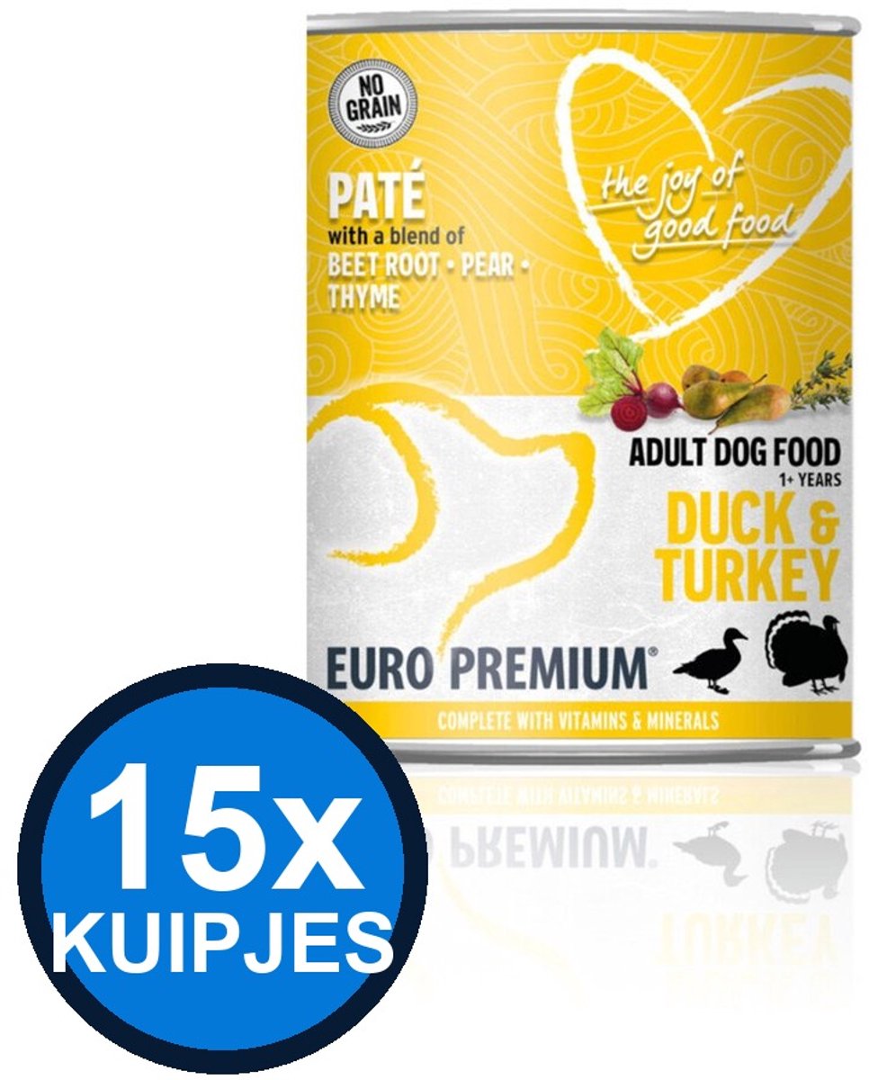 Euro Premium Euro-Premium - Pate Adult Duck & turkey - Hondenvoer Natvoer - 400 g