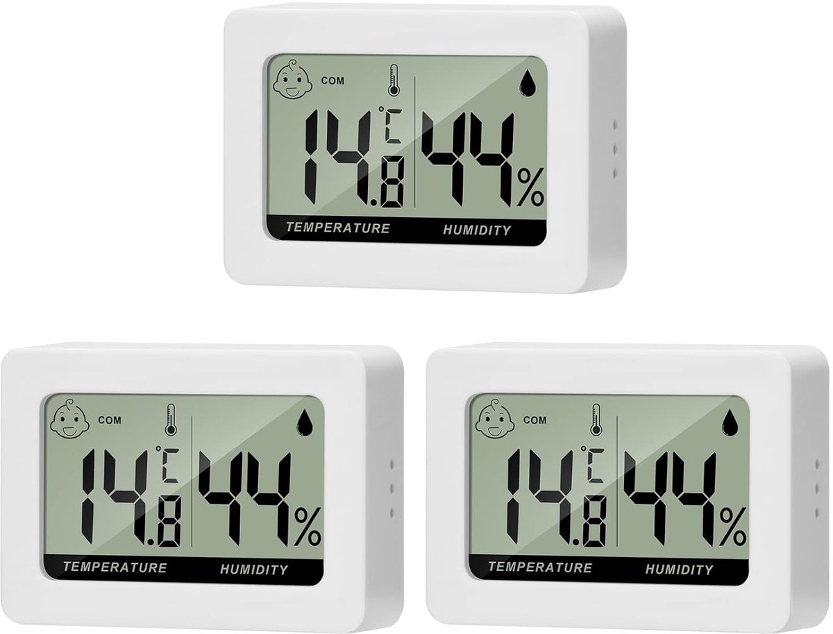 Hygrometer Thermometer - Digitale LCD - Draagbaar en Compact - Nauwkeurige Temperatuur- en Vochtmeting - Voor Thuis en Kantoor