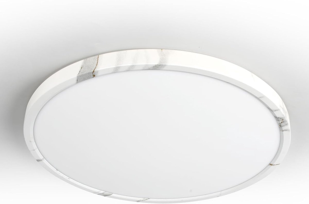 Plafondlamp LED - Marmerlook - CCT-schakelaar - Ultradun - Voor Slaapkamer, Woonkamer, Keuken, Kantoor, Badkamer