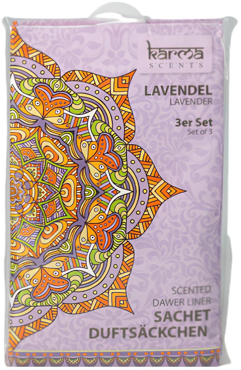 Home & Styling Geurzakjes Lavendel geur - set 3x stuks - met ophanghaak - geurkaartjes/luchtverfrisser - kasthangers
