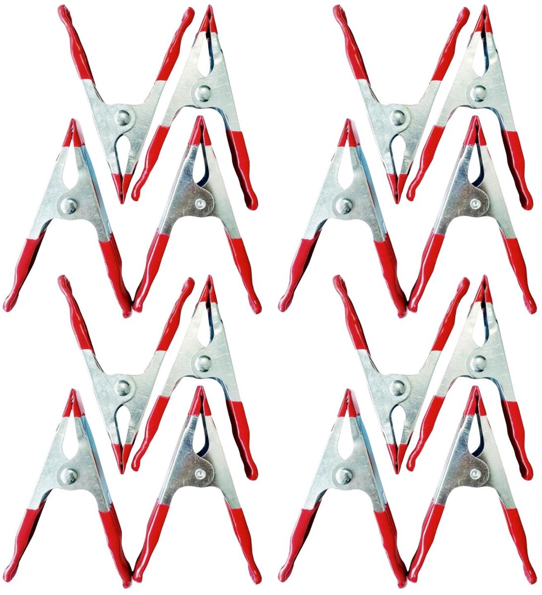 Humbert Hobby zeilklemmen - 16x stuks - metaal - 10 cm - DHZ klemmetjes - vastzetten van doeken - camping - kraampje