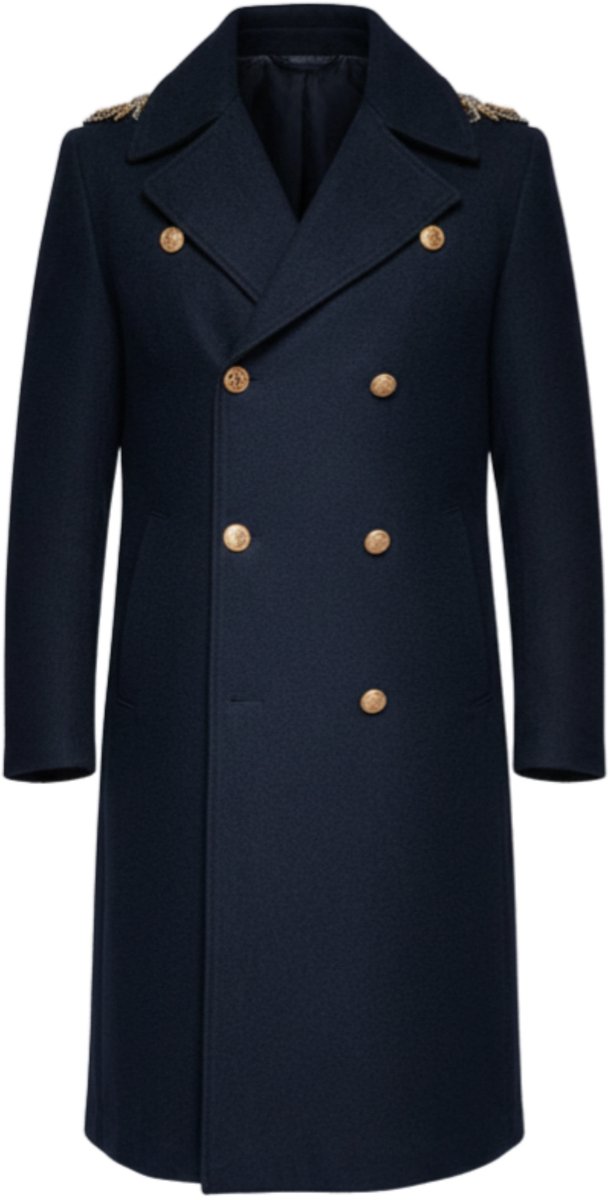OMBRE Jas - Knopen - Effen Marine L