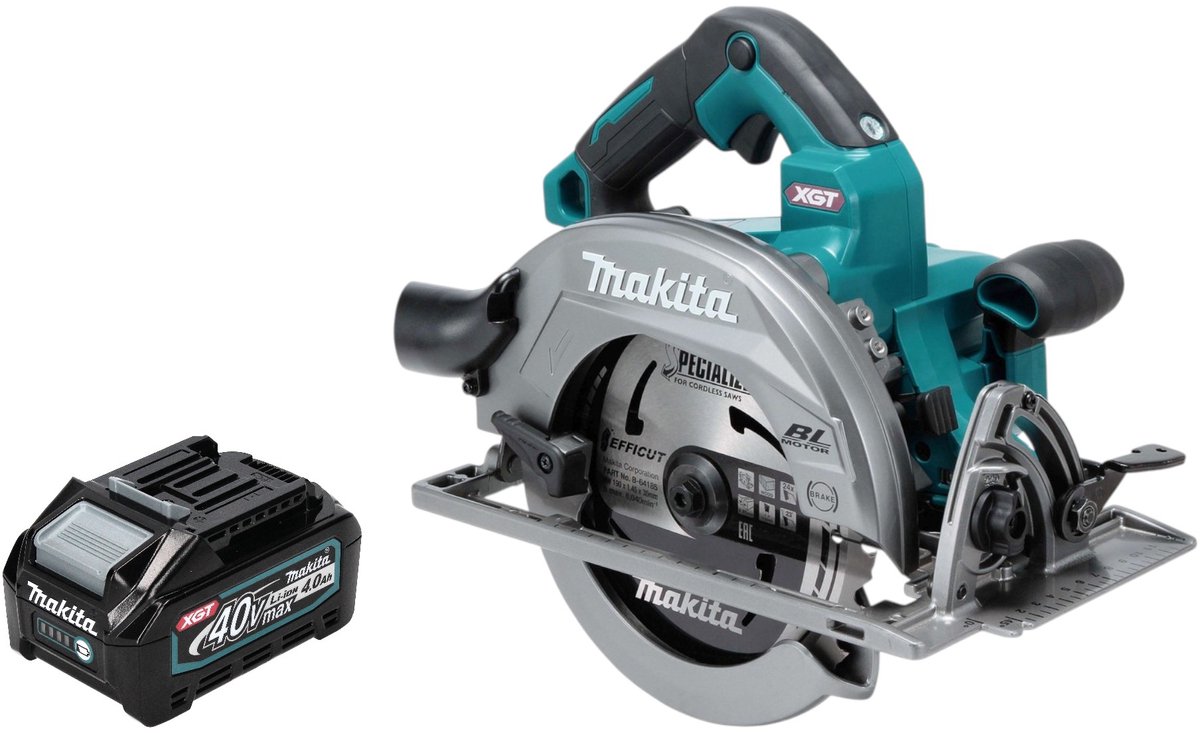Makita HS 003 GM1 accu-handcirkelzaag 40 V max. 190 mm borstelloos + 1x accu 4,0 Ah - zonder oplader
