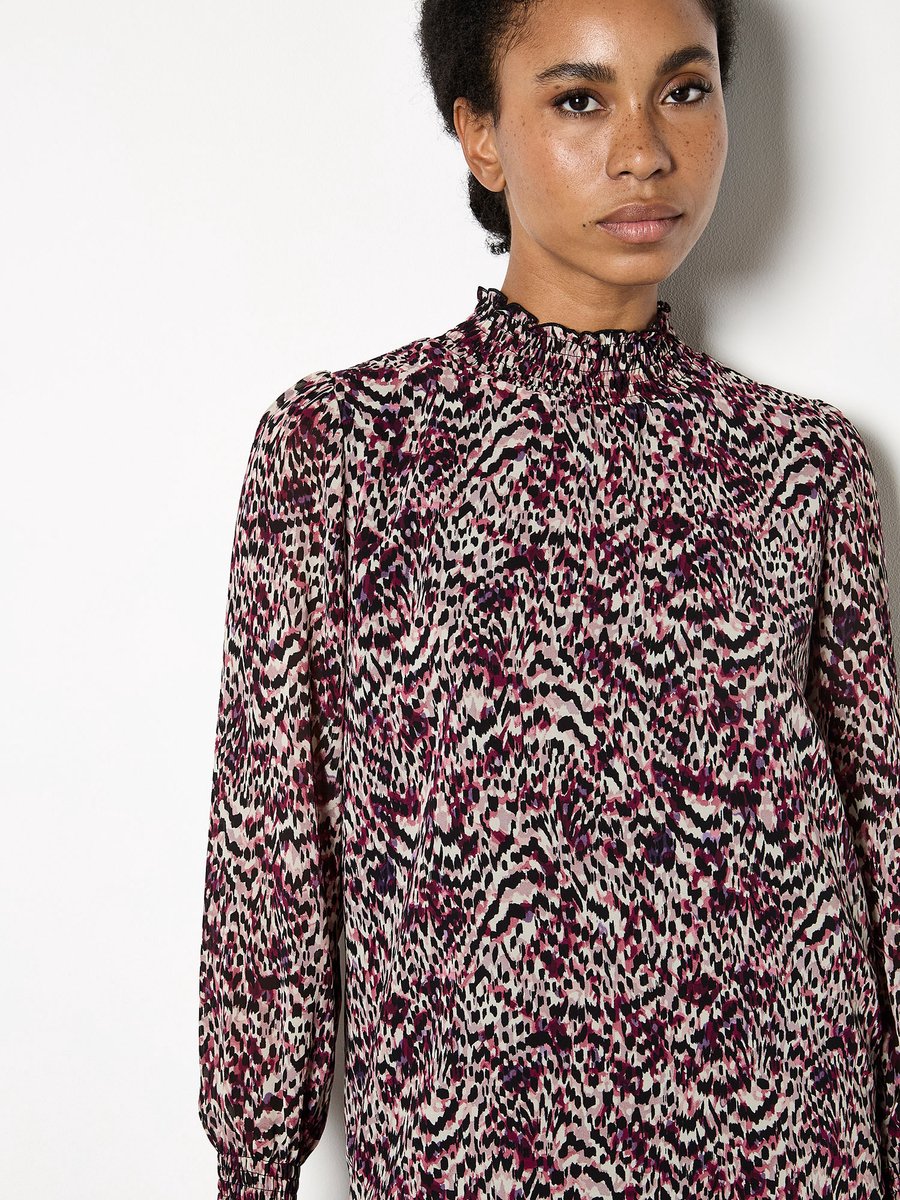 Chiffon top met dierenprint
