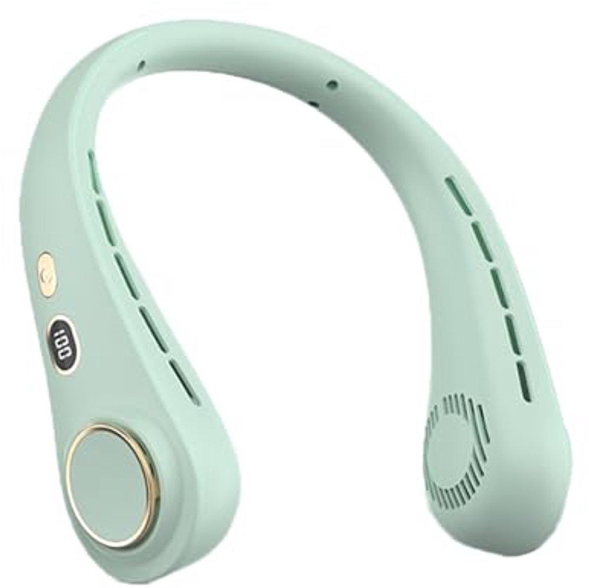 Nekventilator Groen – Outdoor Draagbare Hals Ventilator met 5 Standen en LED Display – Lichtgewicht Bladloze Ventilator