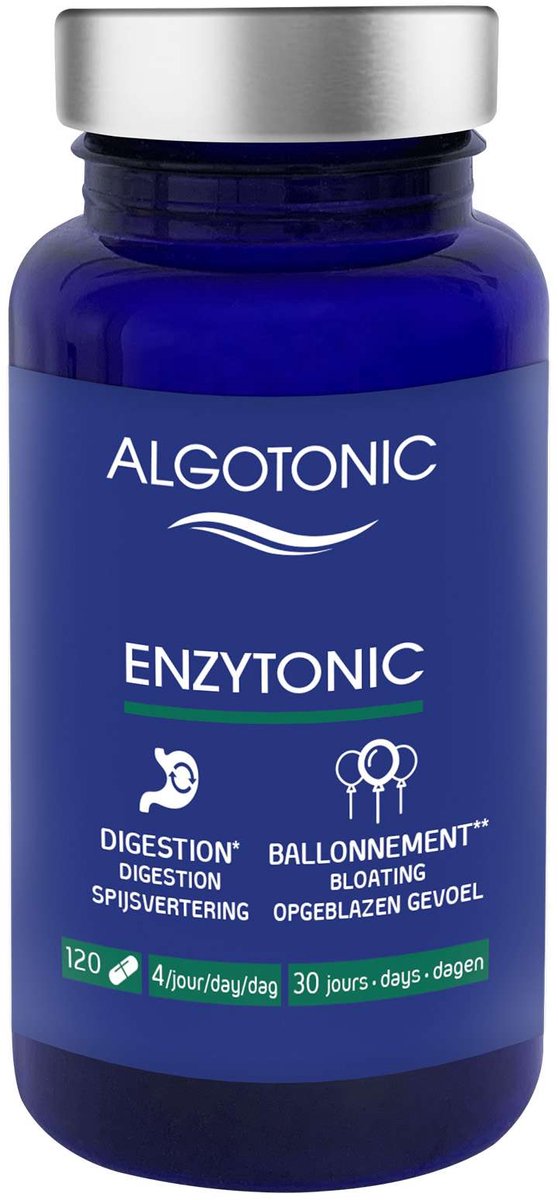 Enzytonic Voedingssupplement - Spijsverteringsenzymen - Groene Anijs - Klamath-wier - 120 Capsules - 30 Dagen - Natuurlijk