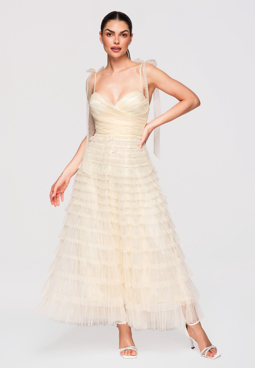 LARICA Jurk - Rits - Effen - Jurk Beige M