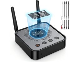 Fokelyi - Bluetooth-ontvanger/zender - Audio/tv/computersystemen met ondersteuning voor OLED-display/lage latentie/HD Bluetooth-audioadapter, uitgerust met USB/optische/RCA/3,5 mm AUX-ingang/uitgang.