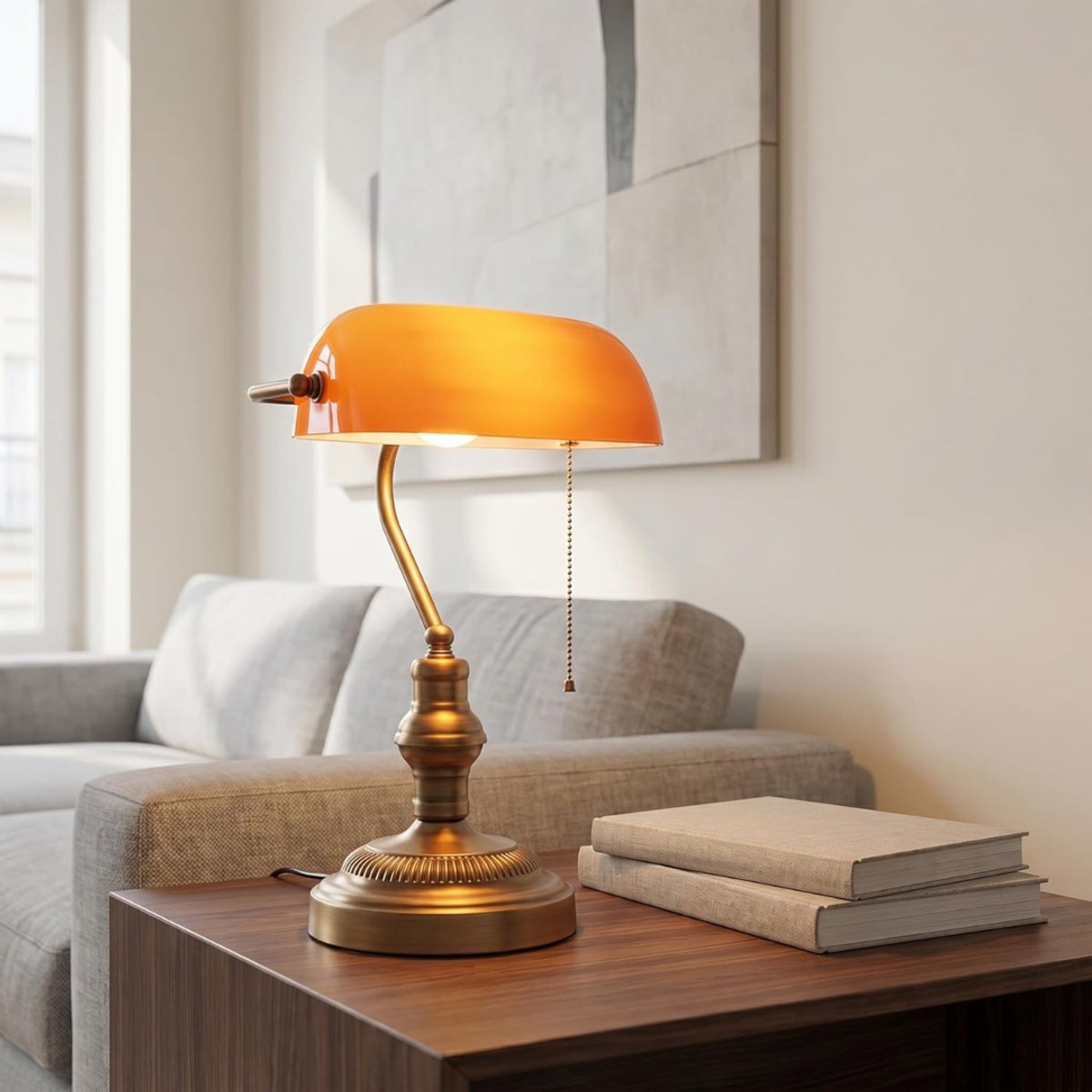 CRLYN® Notarislamp - Bankierslamp - Bureaulamp - Oranje