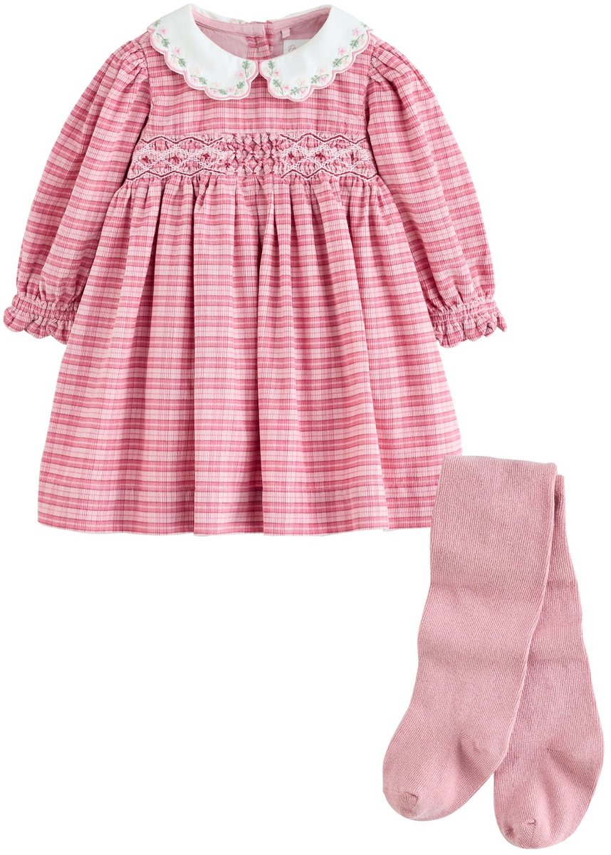 Next - Meisjes - 2-delige set van baby-smockjurkje en maillot - Roze