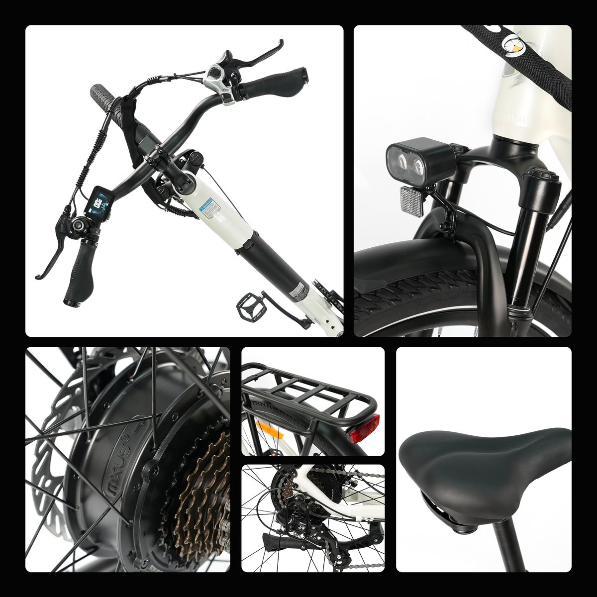 TTGO C3SE E-bike - 25 km/u - 28inch - 80km actieradius - 250W motor - 36V18Ah accu - 52NM - wit thumbnail 3