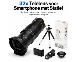 Top 10 Telefoonlenzen voor Smartphones 2026: 32x Telelens voor smartphone met statief