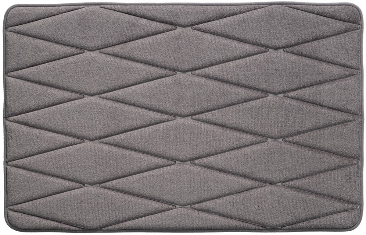 California Winding Antraciet Badkamermat 50x78 cm – Zachte Badmat – Antislip Douchemat – Comfortabele Badkamermat