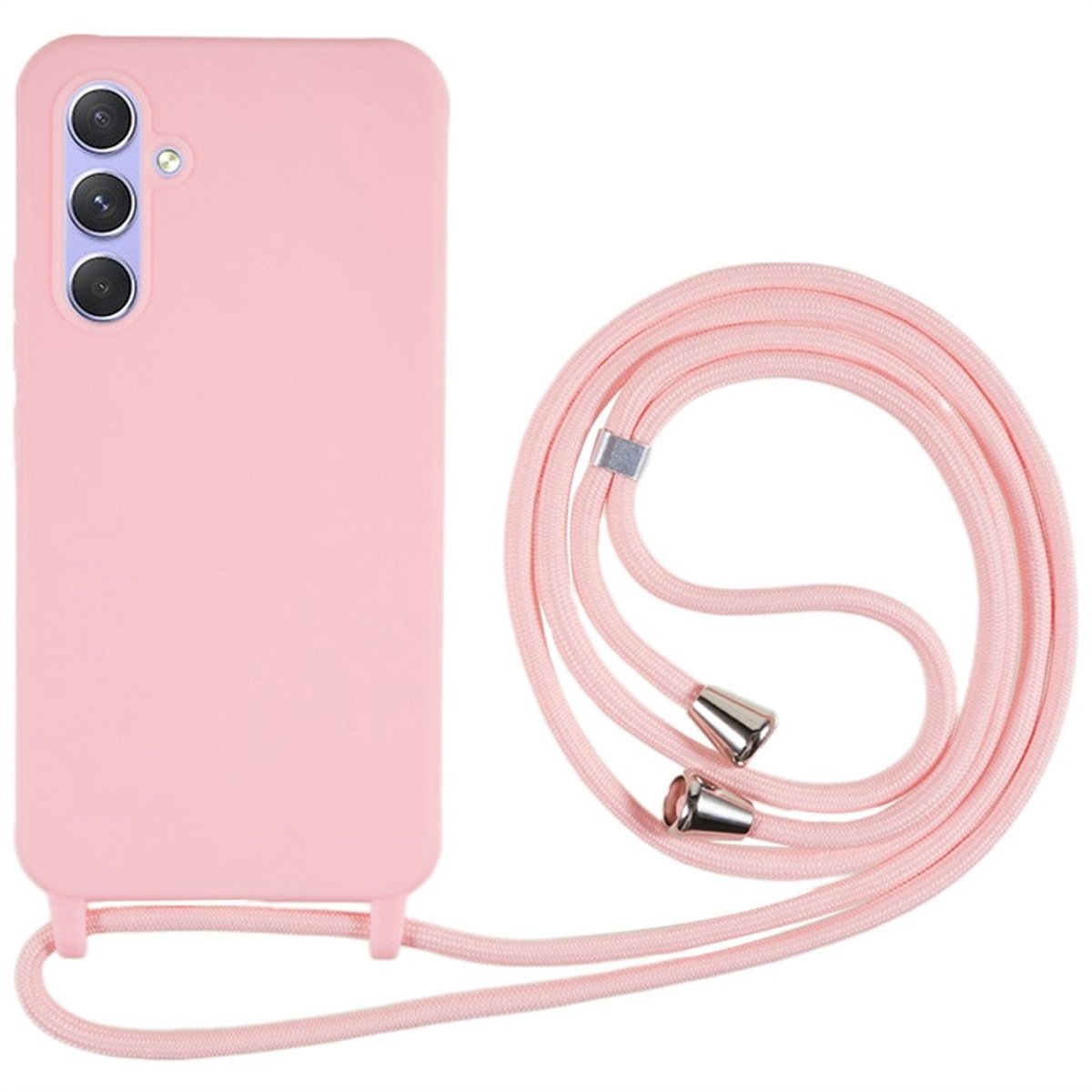 Coverup Hoesje - Geschikt voor Samsung Galaxy A57 Hoesje - Coverup Siliconen Back Cover met Koord - Pink