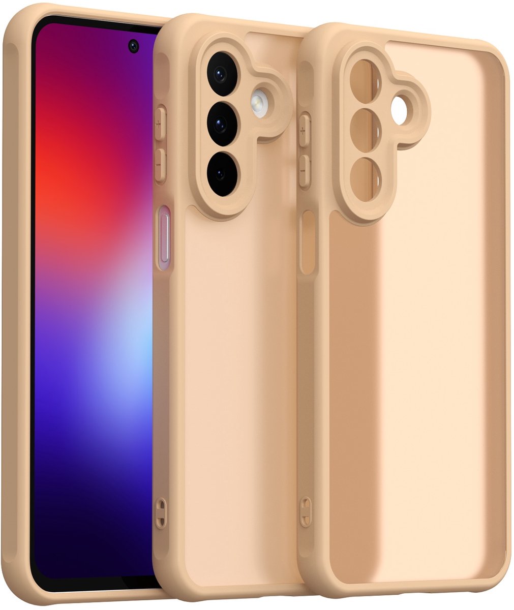 Coverup Hoesje - Geschikt voor Samsung Galaxy A27 Hoesje - Coverup Mat Transparante Back Cover met Camera Cover - Beige