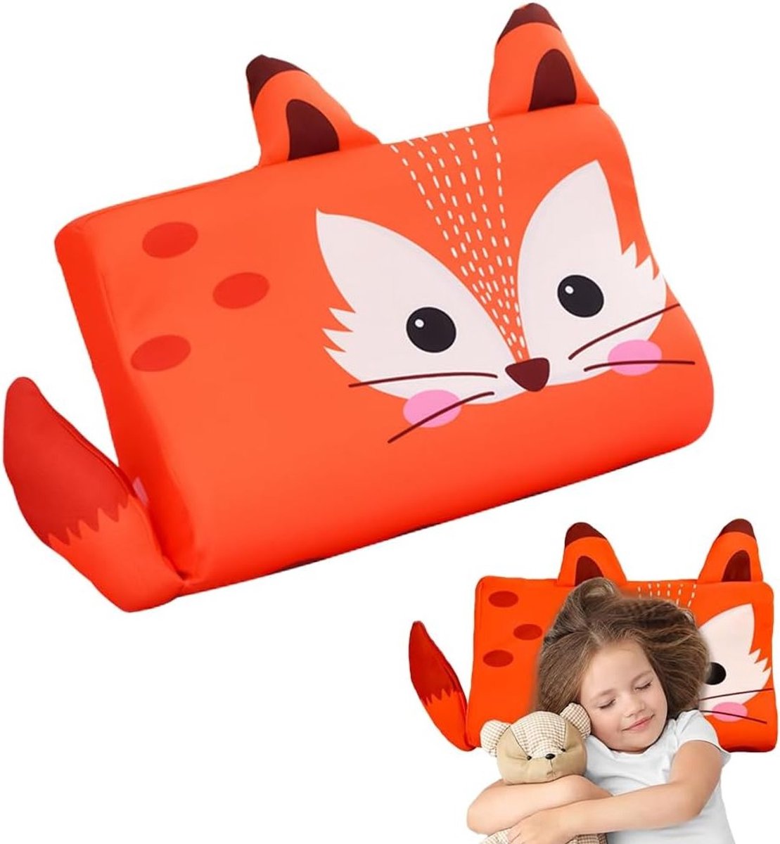 Ergonomisch traagschuim kussen voor kinderen, ademend en rustgevend, ideaal voor jongens en meisjes van 3 tot 10 jaar, met comfortabele kussensloop