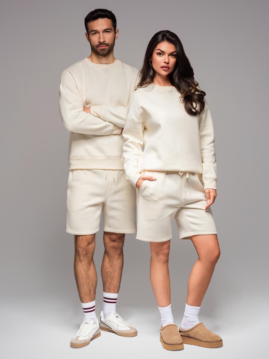 OMBRE Set - Katoen - Lange Mouw - Effen Crème U1 (XS-S)