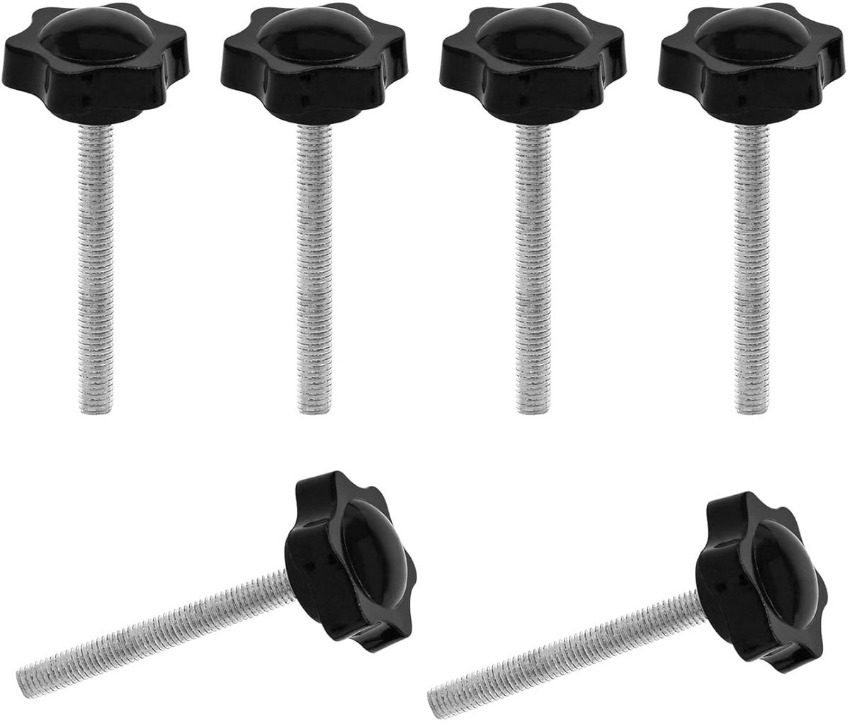 Set van 6 M8 x 90mm Stervormige Schroeven met Plastic Hoofd voor Mechanische Bevestiging en Vervangingen