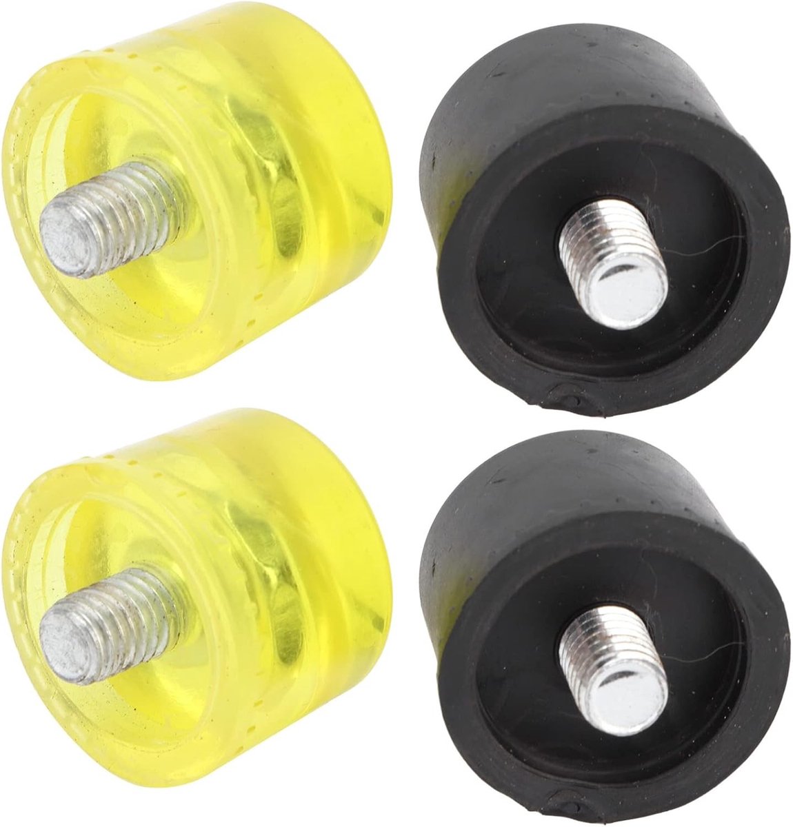 Set van 2 Vervangende Rubber Hamerkoppen voor Impact Gereedschap - Geel/Zwart (Φ35mm)