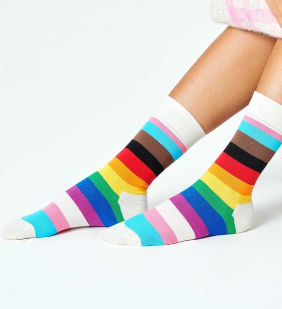 Eenmannenkado Zo Vader Zo Zoon/Dochter sokken Happy Stripes - Maat: Vader 41 - 46 - Kind 12 - 24 maanden van Eenmannenkado — afbeelding 3