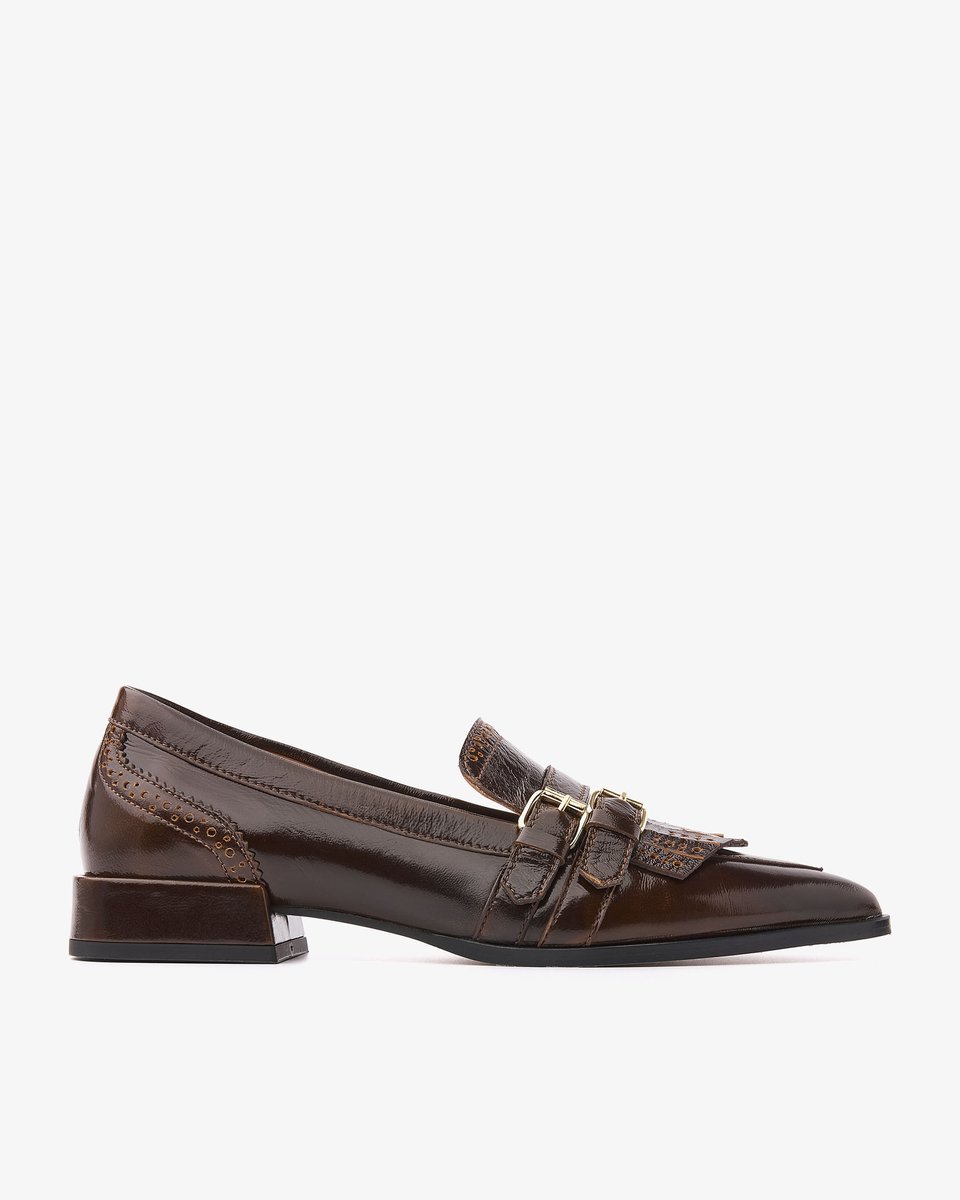 VIA VAI Jazz Lucy Loafers Dames - Leer - Bruin - Maat 39,5
