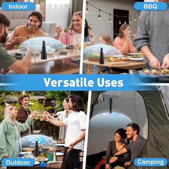 Solvix tafel ventilator geluidloos - Vliegweerder Fan - Oplaadbaar en Draagbaar - Effectief tegen Vliegende Insecten - Geluidsarm - Voor Binnen en Buiten (2 stuks) — afbeelding 4